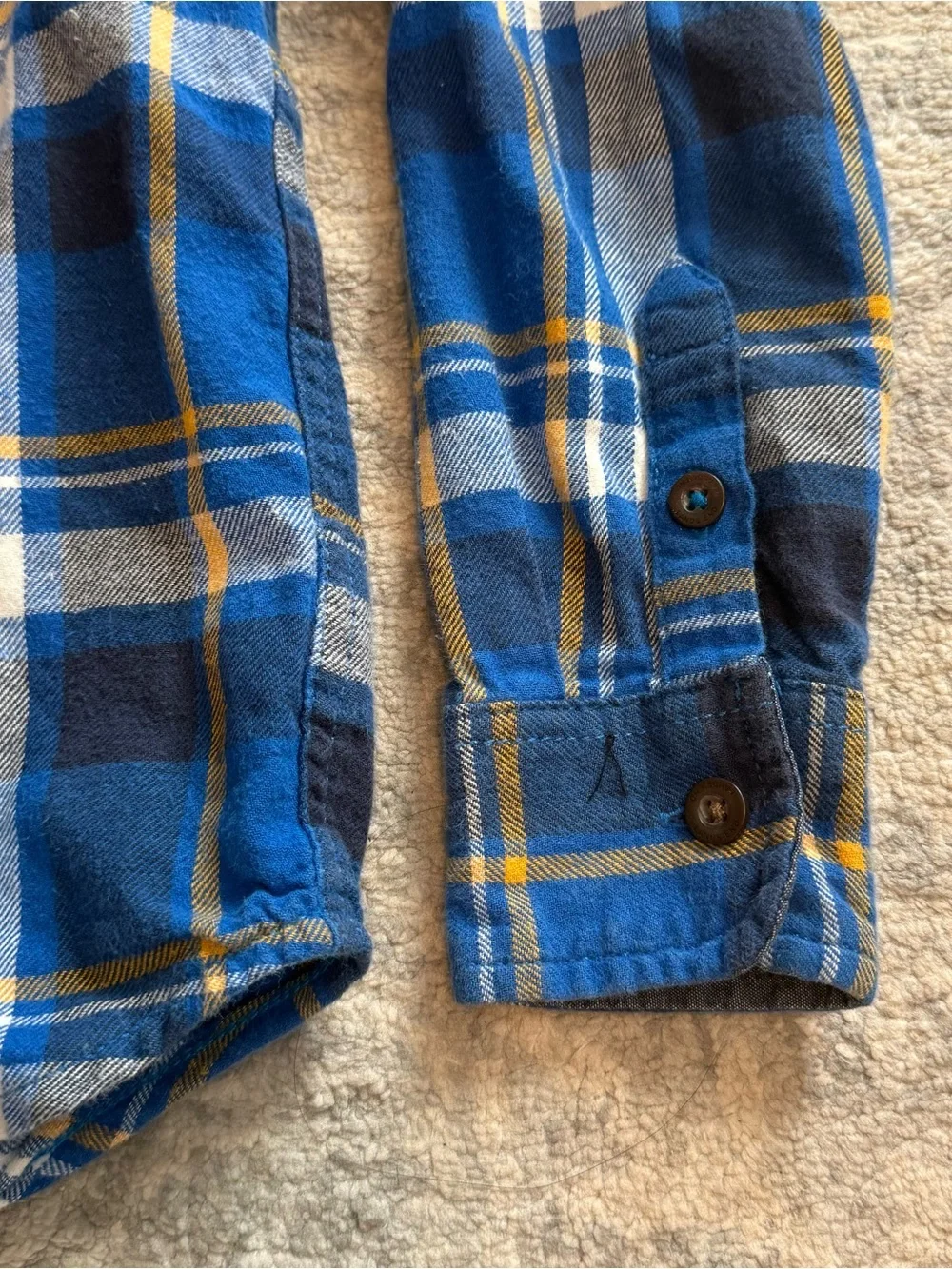 Lands' End Boys Flannel Shirt Medium 5-6 Plaid